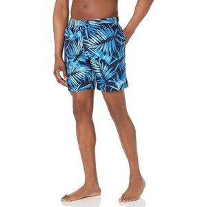 Speedo Mens Small Swim Trunk Knee Length Boardshort Palm Tropical Vacation  NEW